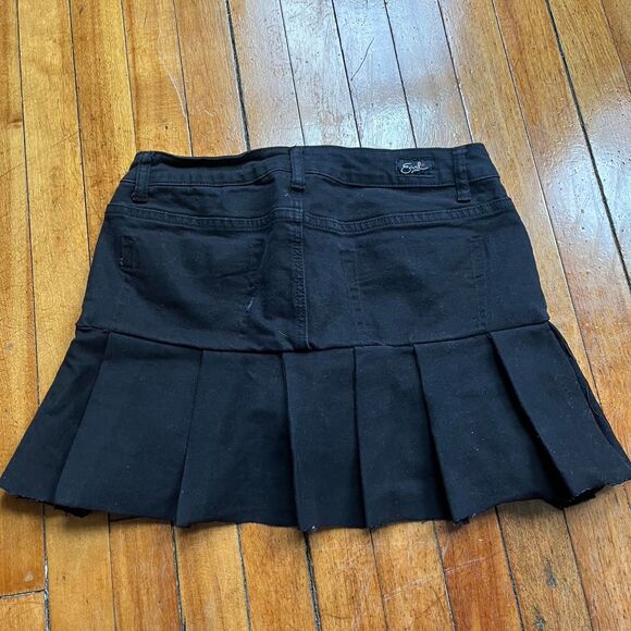 Handmade Skirt Women's M Black 1of1 Vintage Unique Denim Grunge - Picture 1 of 8